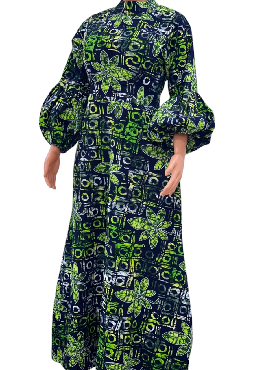 Green ankara long dress