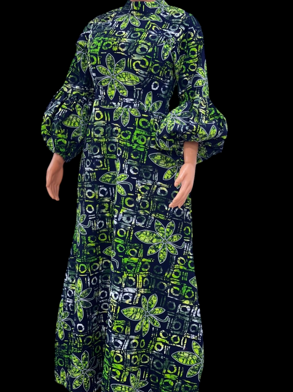 Green ankara long dress